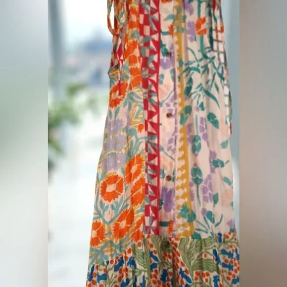 Anthropologie Ellen Merchant Shoulder-Tie Buttondown Dress Size XXS - Picture 8 of 16